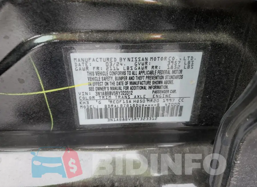 3N1AB8BV5RY323312 Photo# 13
