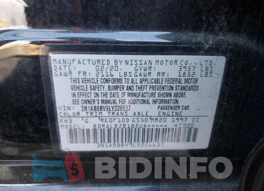 3N1AB8BV9LY226637 Photo# 12