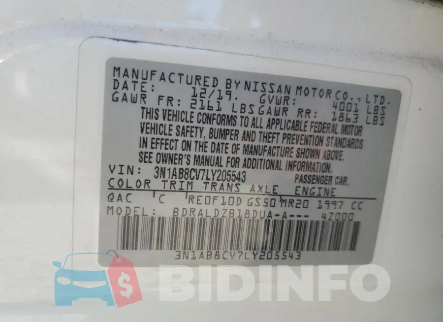 3N1AB8CV7LY205543 Photo# 12