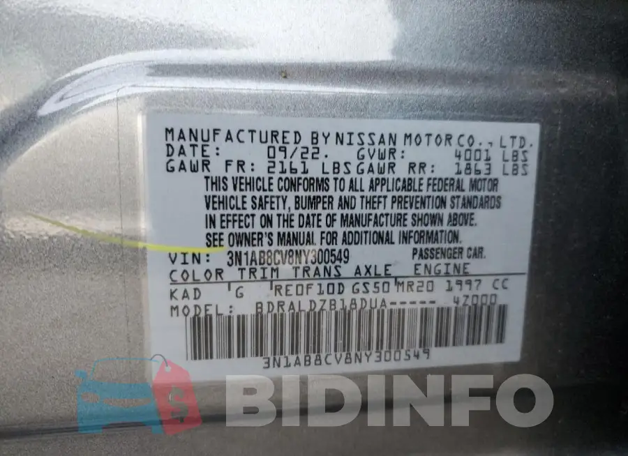 3N1AB8CV8NY300549 Photo# 12