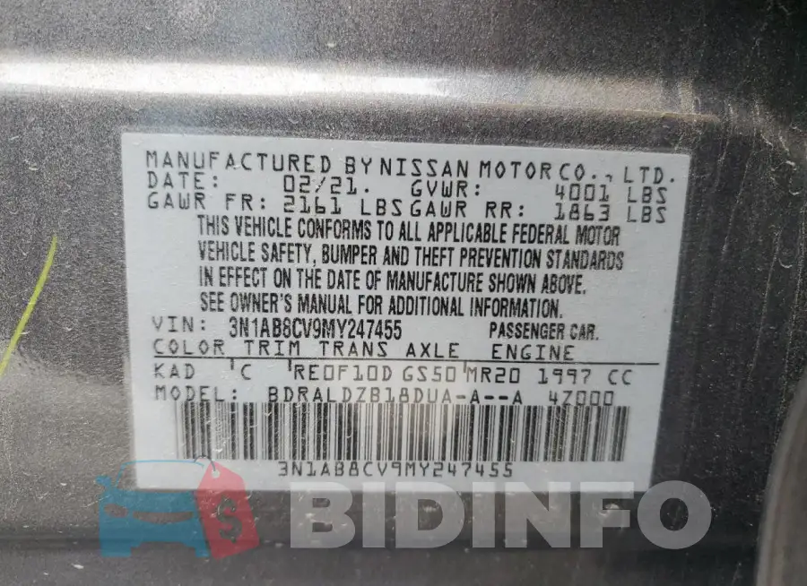 3N1AB8CV9MY247455 Photo# 13