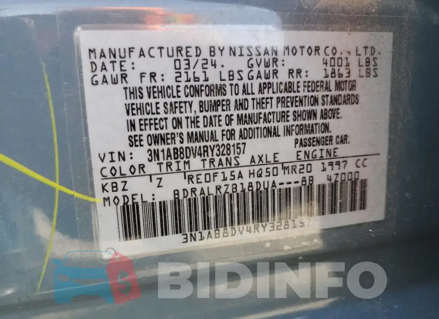 3N1AB8DV4RY328157 Photo# 12