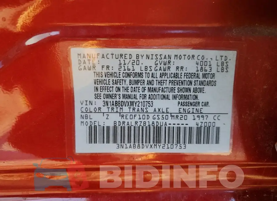 3N1AB8DVXMY210753 Photo# 12