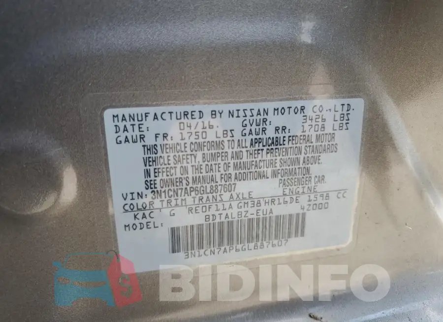 3N1CN7AP6GL887607 Photo# 12