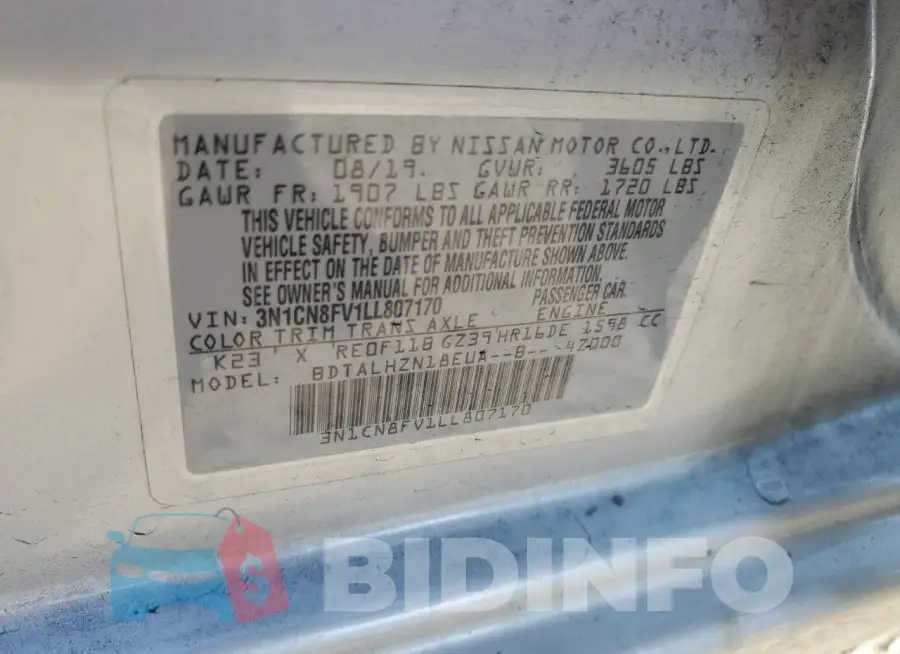 3N1CN8FV1LL807170 Photo# 13