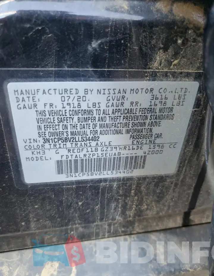 3N1CP5BV2LL534402 Photo# 12