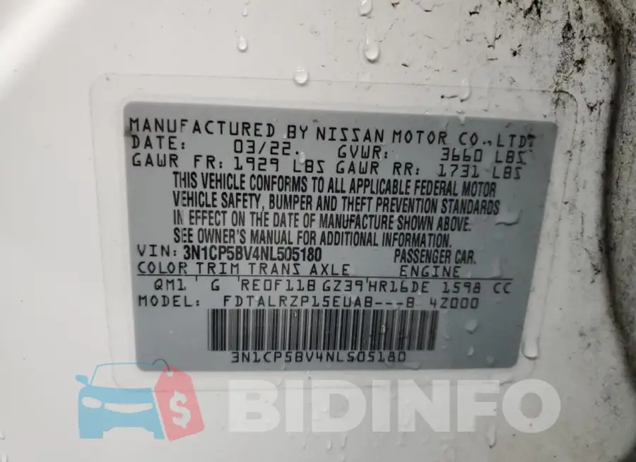 3N1CP5BV4NL505180 Photo# 13