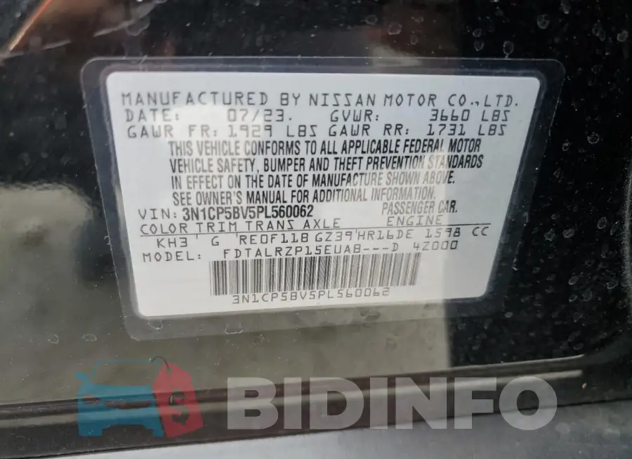 3N1CP5BV5PL560062 Photo# 13