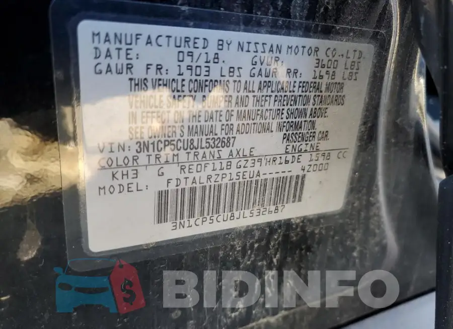 3N1CP5CU8JL532687 Photo# 14