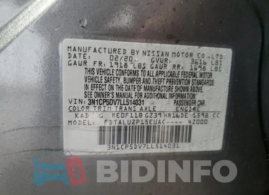 3N1CP5DV7LL514031 Photo# 13
