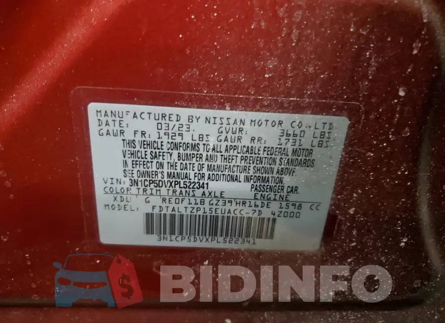 3N1CP5DVXPL522341 Photo# 13