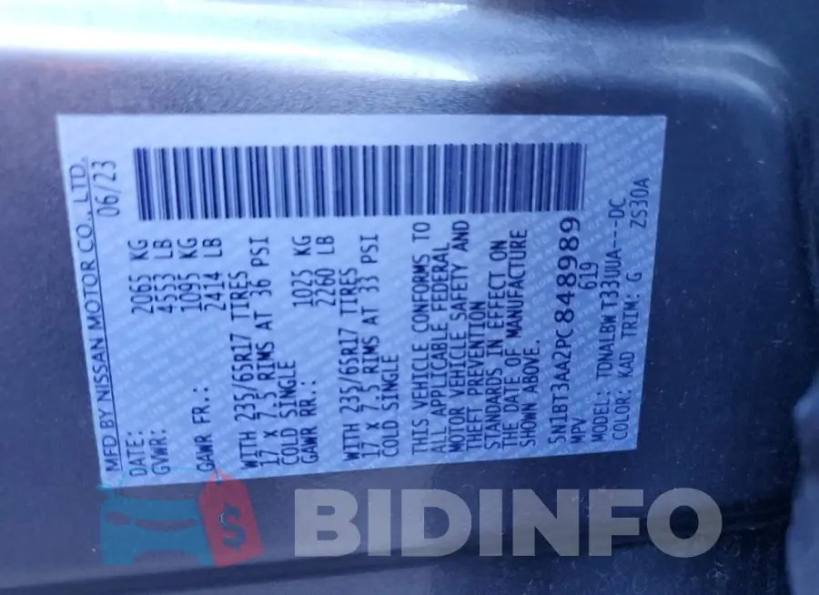 5N1BT3AA2PC848989 Photo# 13