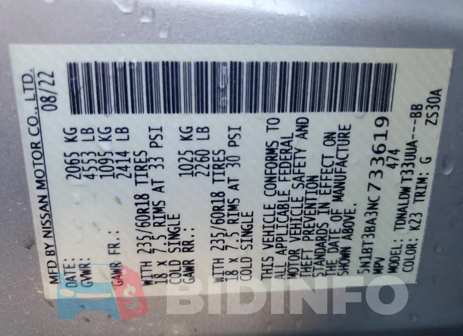 5N1BT3BA3NC733619 Photo# 14