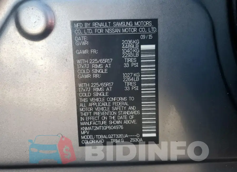 KNMAT2MT1GP604976 Photo# 13
