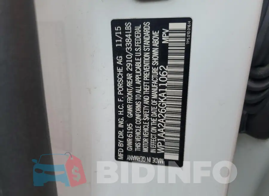 WP1AA2A26GKA11062 Photo# 12