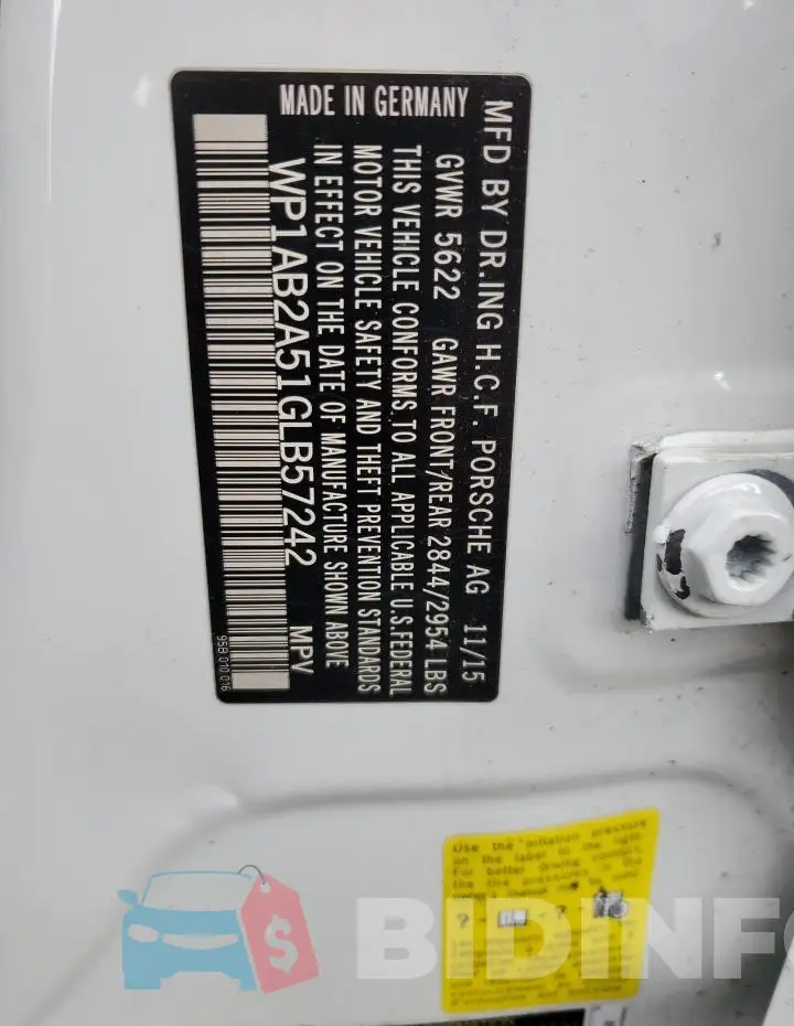 WP1AB2A51GLB57242 Photo# 14