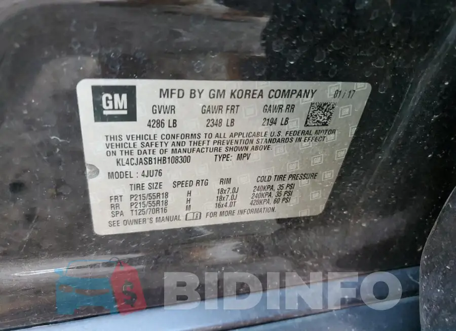 KL4CJASB1HB108300 Photo# 13