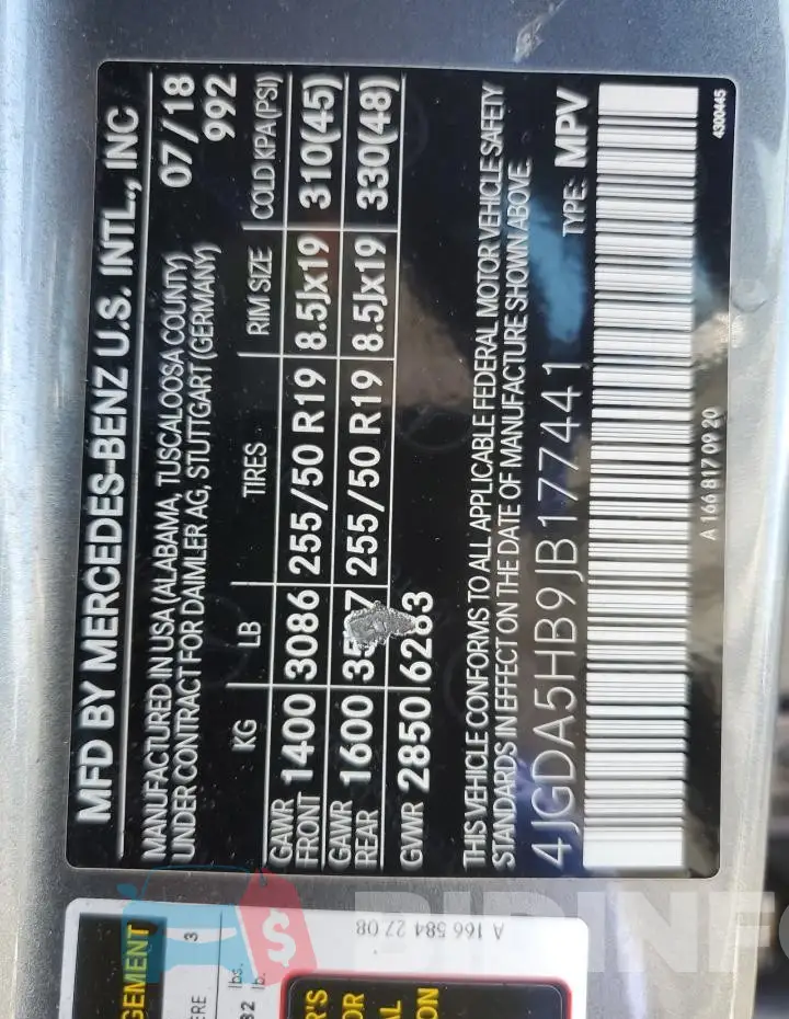 4JGDA5HB9JB177441 Photo# 13