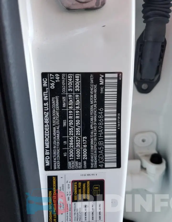 4JGDA5JB1HA986846 Photo# 13