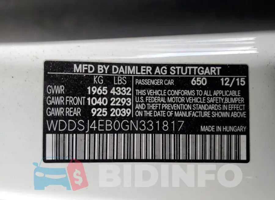 WDDSJ4EB0GN331817 Photo# 12