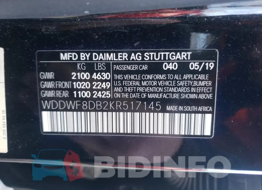 WDDWF8DB2KR517145 Photo# 12