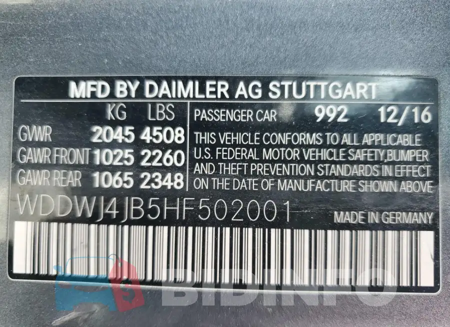 WDDWJ4JB5HF502001 Photo# 12