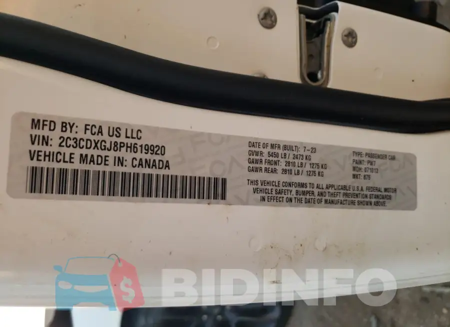 2C3CDXGJ8PH619920 Photo# 12