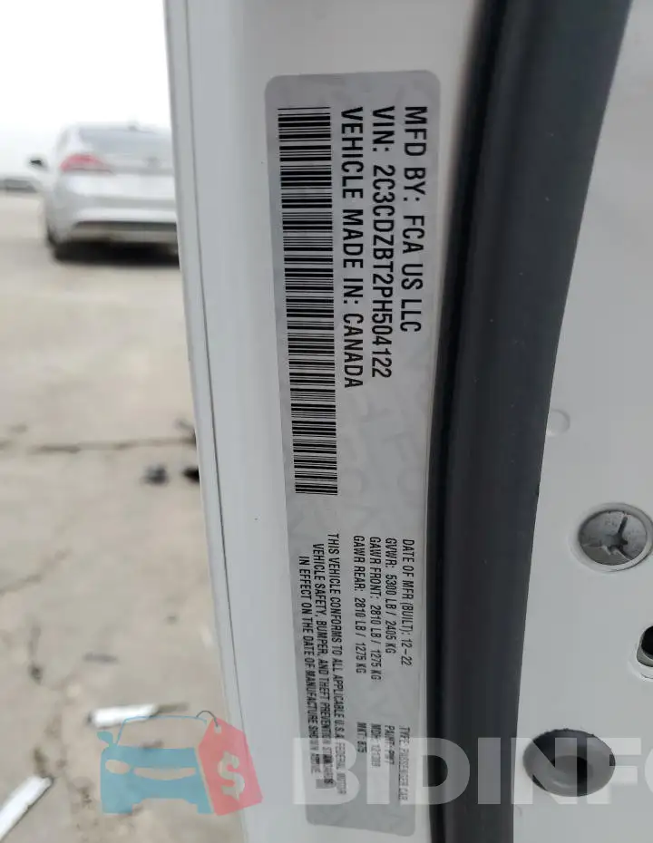 2C3CDZBT2PH504122 Photo# 12