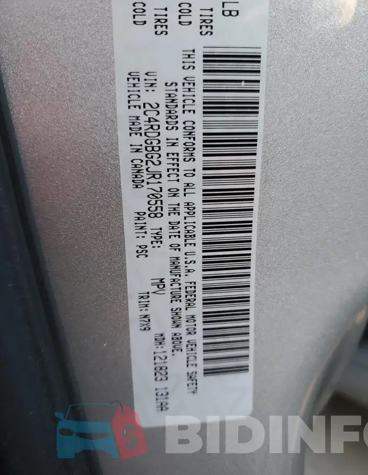2C4RDGBG2JR170558 Photo# 13