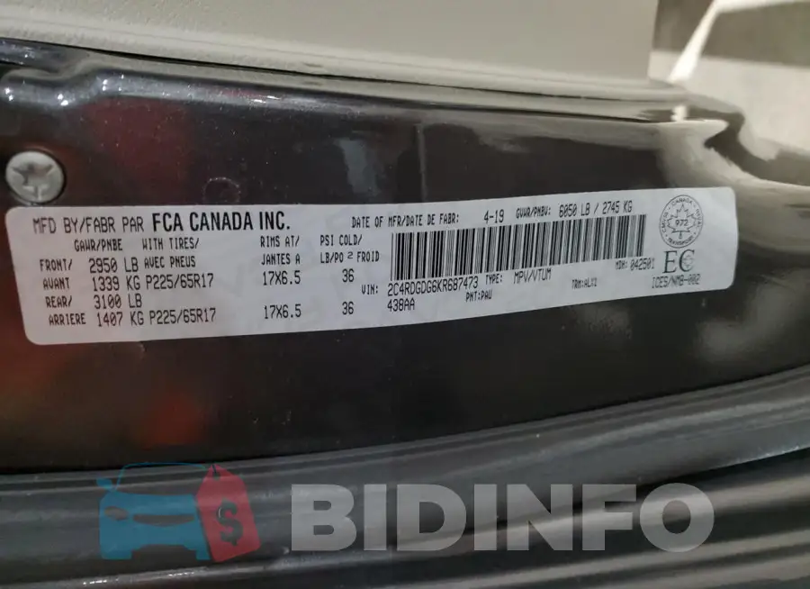 2C4RDGDG6KR687473 Photo# 13