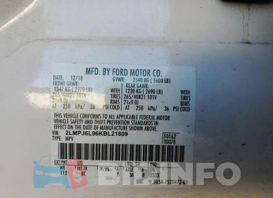 2LMPJ6L96KBL21809 Photo# 14