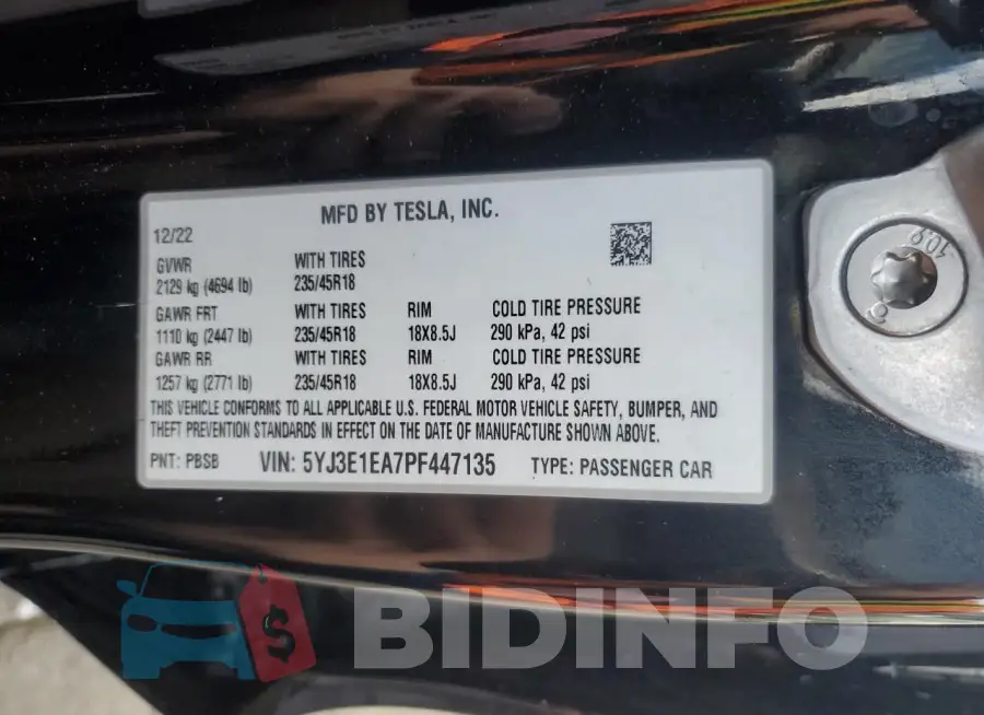 5YJ3E1EA7PF447135 Photo# 12