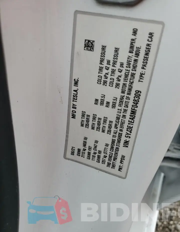 5YJ3E1EA8MF048309 Photo# 12