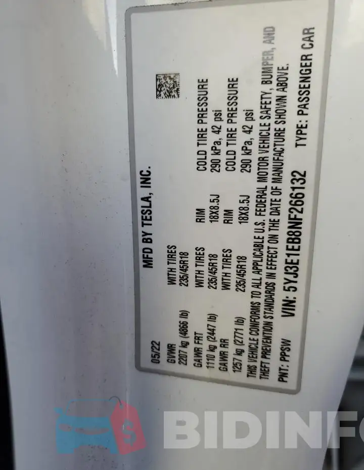 5YJ3E1EB8NF266132 Photo# 12