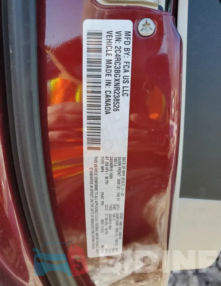 2C4RC3BGXNR238526 Photo# 14
