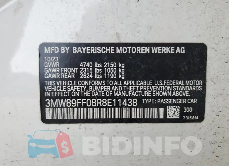 3MW89FF08R8E11438 Photo# 13