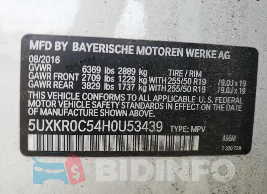 5UXKR0C54H0U53439 Photo# 13