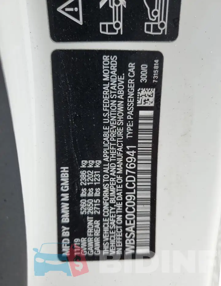 WBSAE0C09LCD76941 Photo# 12