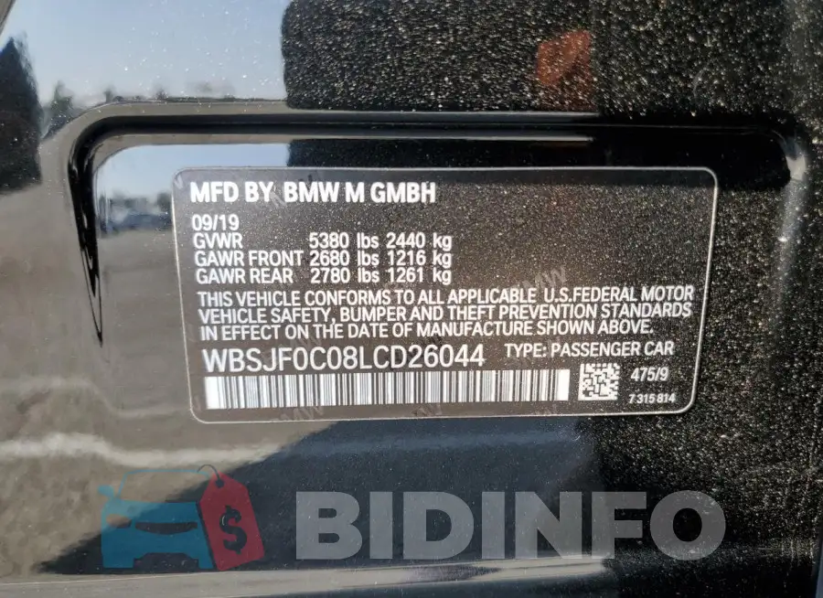 WBSJF0C08LCD26044 Photo# 12