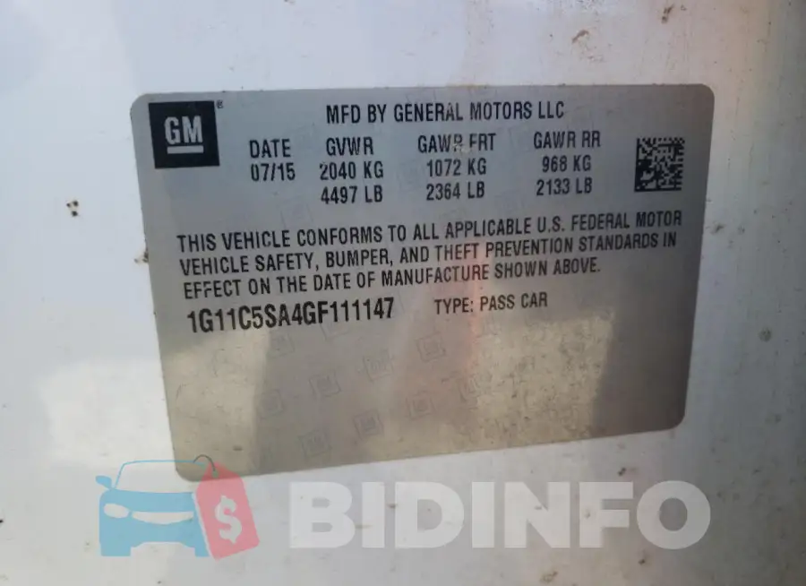 1G11C5SA4GF111147 Photo# 12
