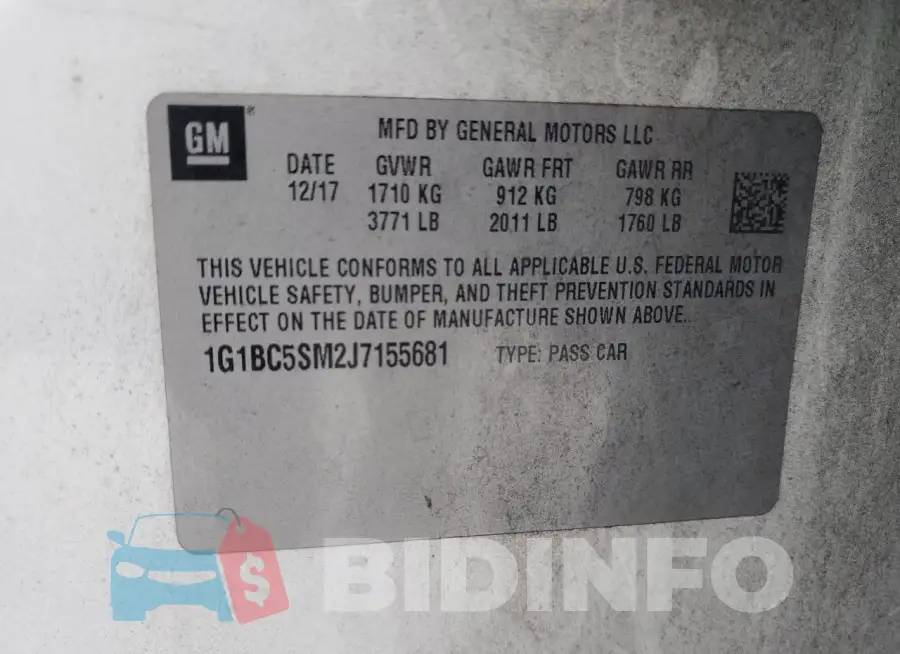 1G1BC5SM2J7155681 Photo# 13