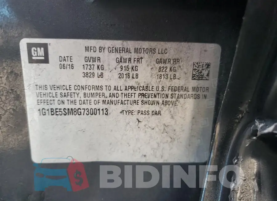 1G1BE5SM8G7300113 Photo# 12