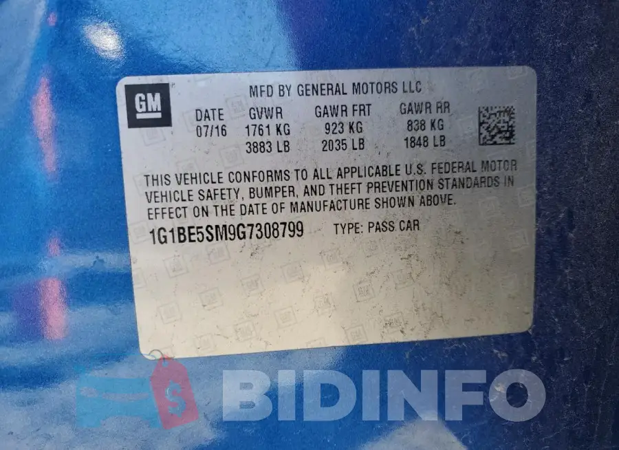 1G1BE5SM9G7308799 Photo# 12