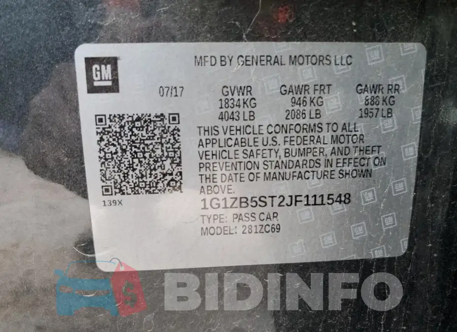 1G1ZB5ST2JF111548 Photo# 13
