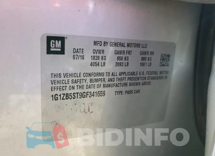 1G1ZB5ST9GF341659 Photo# 12