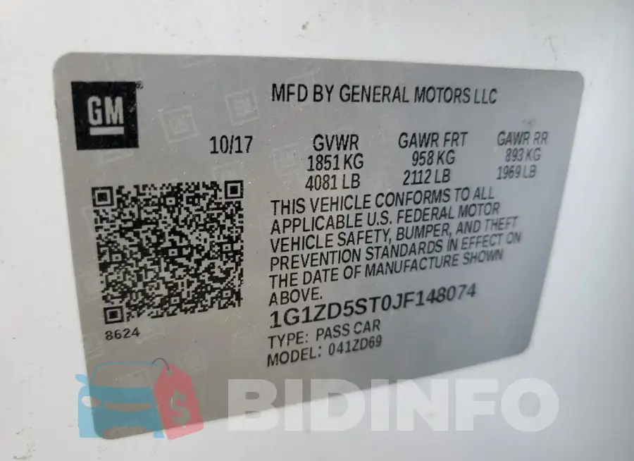 1G1ZD5ST0JF148074 Photo# 12