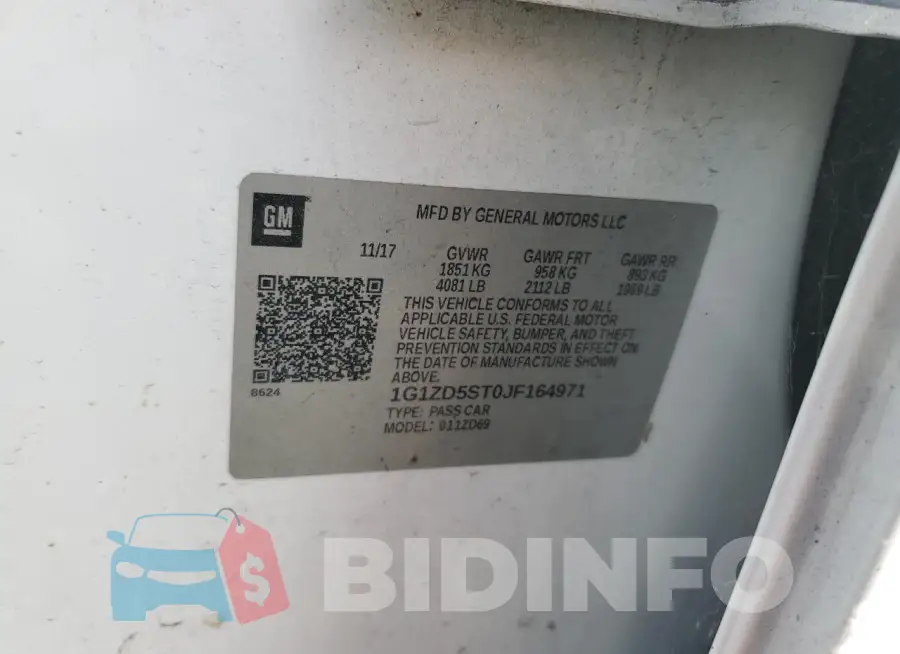 1G1ZD5ST0JF164971 Photo# 13