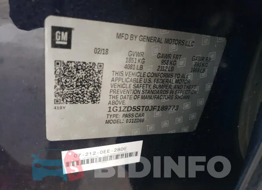 1G1ZD5ST0JF189773 Photo# 12
