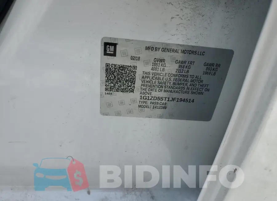 1G1ZD5ST1JF194514 Photo# 12
