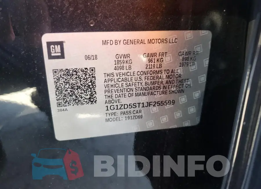 1G1ZD5ST1JF255599 Photo# 12